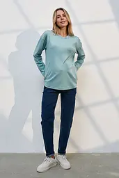Джинси для вагітних Mom Fit для майбутніх мам з регульованим поясом L (48) Leyton Юла Мама синій - мініатюра 4