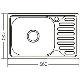 Мийка кухонна ZERIX Z6642-08-180D decor (ZX1601) - мініатюра 2