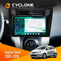 Штатна магнітола Toyota Yaris 2005-2010 Cyclone C9-013 4x64 DSP 4G Cyclone (НФ-00007487)