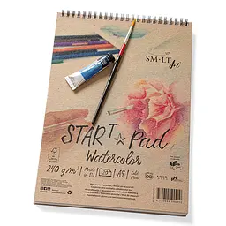 Альбом для акварелі на спіралі STAR T А4 240г/м2 20л натуральний білий SM-LT Art - мініатюра 2