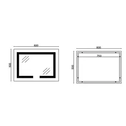 Дзеркало Mixxus Hard MR07-80x50 (LED Touch, антизапотівання, димер, регулювання яскравості) MI6658 - мініатюра 9