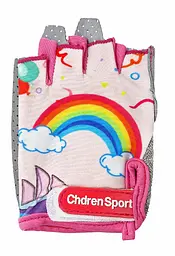 Велорукавиці дитячі Chdren Sport з короткими пальцями M рожево-сірий (G0001591)