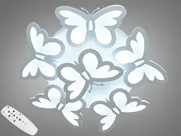 Люстра світлодіодна Diasha 8067/5+1WH Метелики 95W, біла, 47 см, для дитячої, коридору, спальні, кухні