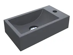 Умивальник Miraggio FARO L GRAY (0001315) Mirasoft, Матовий, Підвісний/Накладний, Сірий