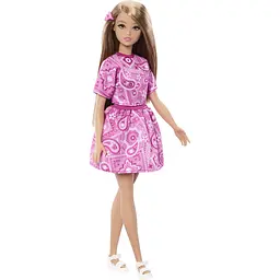 Лялька Barbie Модниця у рожевій сукні з візерунком пейслі (JJN62) - мініатюра 3