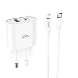 Адаптер мережевий HOCO Type-C to Lightning Cable Lineal C95A набір з кабелем білий