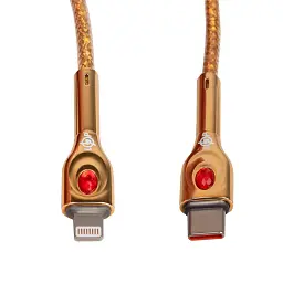 Кабель LogicPower C301ML USB Type-C - Lightning 30 Вт QC 1 м золотистый