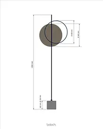 Торшер Babich Studio Mid glass F - Black (RAL 9005) - мініатюра 6