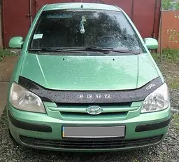 Дефлектор капоту мухобійка для Hyundai Gets 2002- 2005 Євро Кріплення (Vip Tuning) HYD05 - мініатюра 3