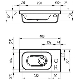Умивальник Ravak Chrome R 40x22 XJGP1100000, Білий - мініатюра 2