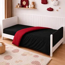 Дитяча постільна білизна MIRSON LITTLE KIDS фланель Black/Red 110х160см (2200012799789) - мініатюра 8