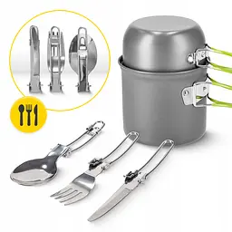 Набір посуду для кемпінгу Mountain Goat складний 5 шт 1.2 л Grey (P-5907739316813) - мініатюра 4