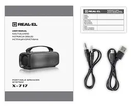 Портативная колонка REAL-EL RX717 8W Bluetooth TWS, RGB, Black - мініатюра 7
