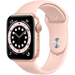 Смарт-годинник Apple Watch Series 6 GPS 44 mm Gold спортивний ремінець рожевий пісок (Grade C) Seller Refurbished