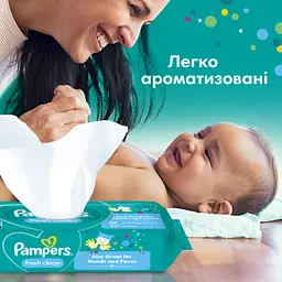 Дитячі вологі серветки Pampers Fresh Clean 52 шт (8001841041360) - мініатюра 7