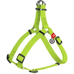 Шлея для собак Waudog Waterproof з QR-паспортом, 50-80х2 см, салатовий (27655)