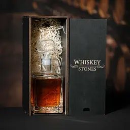 Подарунковий набір віскі Whiskey Stones №11 графин Pasabahce в дерев'яному пеналі - мініатюра 3
