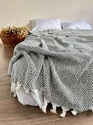 Покривало Zeintex Finland бавовняне 220х240 см чорно-біле