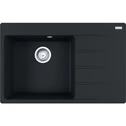 Кухонна мийка Franke Centro, фраграніт, прямокутник, з крилом, 780х500х200мм, чаша - 1, накладна, CNG 611-78 TL, чорний матовий