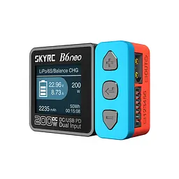 Зарядний пристрій багатофункціональний SkyRC B6 Neo 200w 10A з функцією балансування АКБ FPV DC/PD Blue Red (18769)