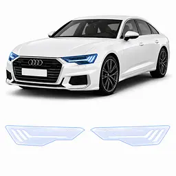 Антигравійна захисна бронеплівка за лекалами для Audi A6 C8 facelift 2023-2025 - оптика (фари та ПТФ)