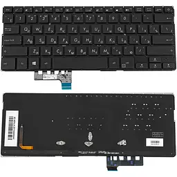 Клавіатура для ноутбука ASUS (UX331UAL, UX331FAL series) rus, black, без кадру, підсвічування клавіш
