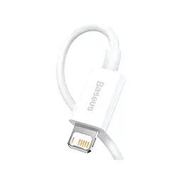 Дата кабель USB 2.0 AM to Lightning 1.0m 2.4A white Baseus (CALYS-A02) - миниатюра 3
