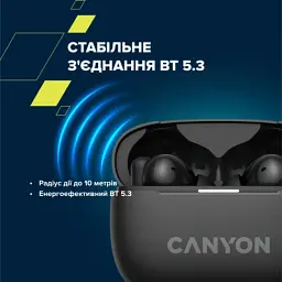 Навушники Canyon TWS-10 OnGo ANC ENC Graphite (CNS-TWS10B) - мініатюра 8