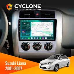Штатна магнітола Suzuki Liana 2001-2007 Cyclone C9-013 4x64 DSP 4G Cyclone (НФ-00007454)
