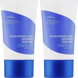 Набір легких зволожуючих сонцезахисних гелів Isntree Hyaluronic Acid Watery Sun Gel х2 SPF/СПФ 50+ PA++++ - мініатюра 2