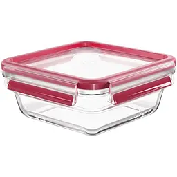 Ємність універсальна Tefal MasterSeal Glass, з кришкою, червона, 800 мл (N1041410)