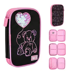 Пенал шкільний з LED Yes Pink Bear PH-35