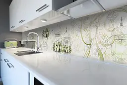 Кухонний фартух самоклеючий Вінтажні троянди для кухні наклейка бежевий квіти 65х250 см Happy Pocket Z180381 - мініатюра 6