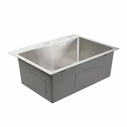 Кухонна мийка Platinum Handmade 600x450x220 (товщина 3,0/1,5 мм корзина та дозатор в комплекті), Нержавіюча сталь - мініатюра 2