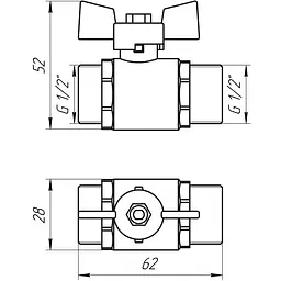 Кран кульовий прямий Q Professional 1/2″ ЗЗ КБ PN40 QP153 - мініатюра 4