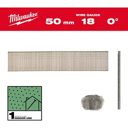 Цвяхи оцинковані смолою з Т-подібною головкою MILWAUKEE, 18G/0°/50 мм, (5000шт)
