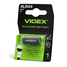 Батарейка лужна Videx 4LR44/A544 1шт BLISTER VIDEX (25723-000)