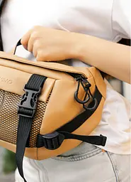 Велика жіноча поясна сумка бананка Sambag DynamicDart бежева 38 × 21 × 7 см (80411026) - мініатюра 3