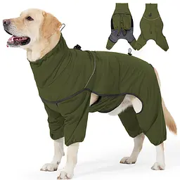 Зимовий водонепроникний комбінезон для собак Wan Talk Four-legged Reflective Jacket, Army Green, XL - мініатюра 1