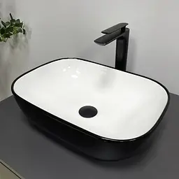 Умивальник VBI Ravenna black white glossy накладний VBI-011226, Чорний