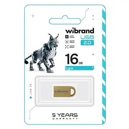 USB флеш накопичувач Wibrand 16GB lynx Gold USB 2.0 (WI2.0/LY16M2G) - мініатюра 2