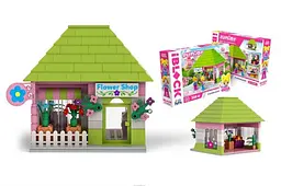 Конструктор Kids hits, IBLOCK JUNIOR, KH08/013/11, Квітковий магазин, 328 дет., 2 фігурки в коробці нар. 37,5 x 25,5 x 6 см.