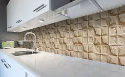 Кухонний фартух Happy Pocket Деревій Камінь Обман зору для декору 60х300 см Текстура Бежевий Z183348 - мініатюра 5