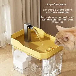 Фонтан для кота Hipidog Mod.2 1,5 л з фільтром, Прозорий - мініатюра 2