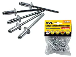 Заклепки алюмінієві MASTER TOOL 4мм х 18мм 50шт 20-0580