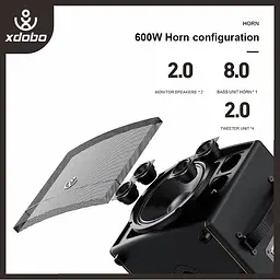 Портативна акустика Xdobo BMTL Artist 300W з пультом бездротова - мініатюра 4