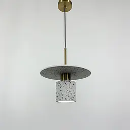 Підвіс Terrazzo Cylinder із білим бетонним плафоном 30 см в стилі Ар-деко Line.F MJ 162-300 WT - мініатюра 2