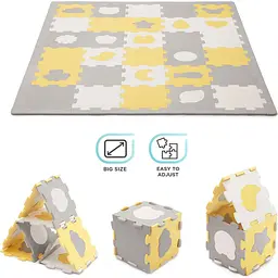 Килимок-пазл Kinderkraft Luno Shapes Yellow 30 елементів (KPLUSH00YEL0000) - мініатюра 7