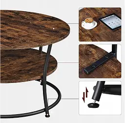 Журнальний столик Leobert Vasagle 80 x 80 x 45см в стилі Loft - мініатюра 7