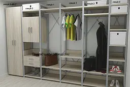 Шафа Гардероб Уні секція 3 серії Конект Ferrum-decor 220x60x50см Сірий метал ДСП Дуб Сонома 32 мм (FRD-104529) - мініатюра 7